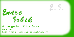 endre vrbik business card
